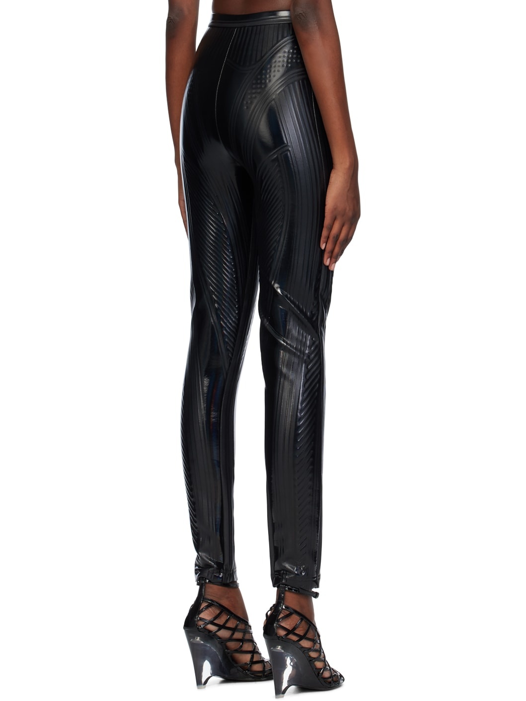 Black Embossed Leggings - 3