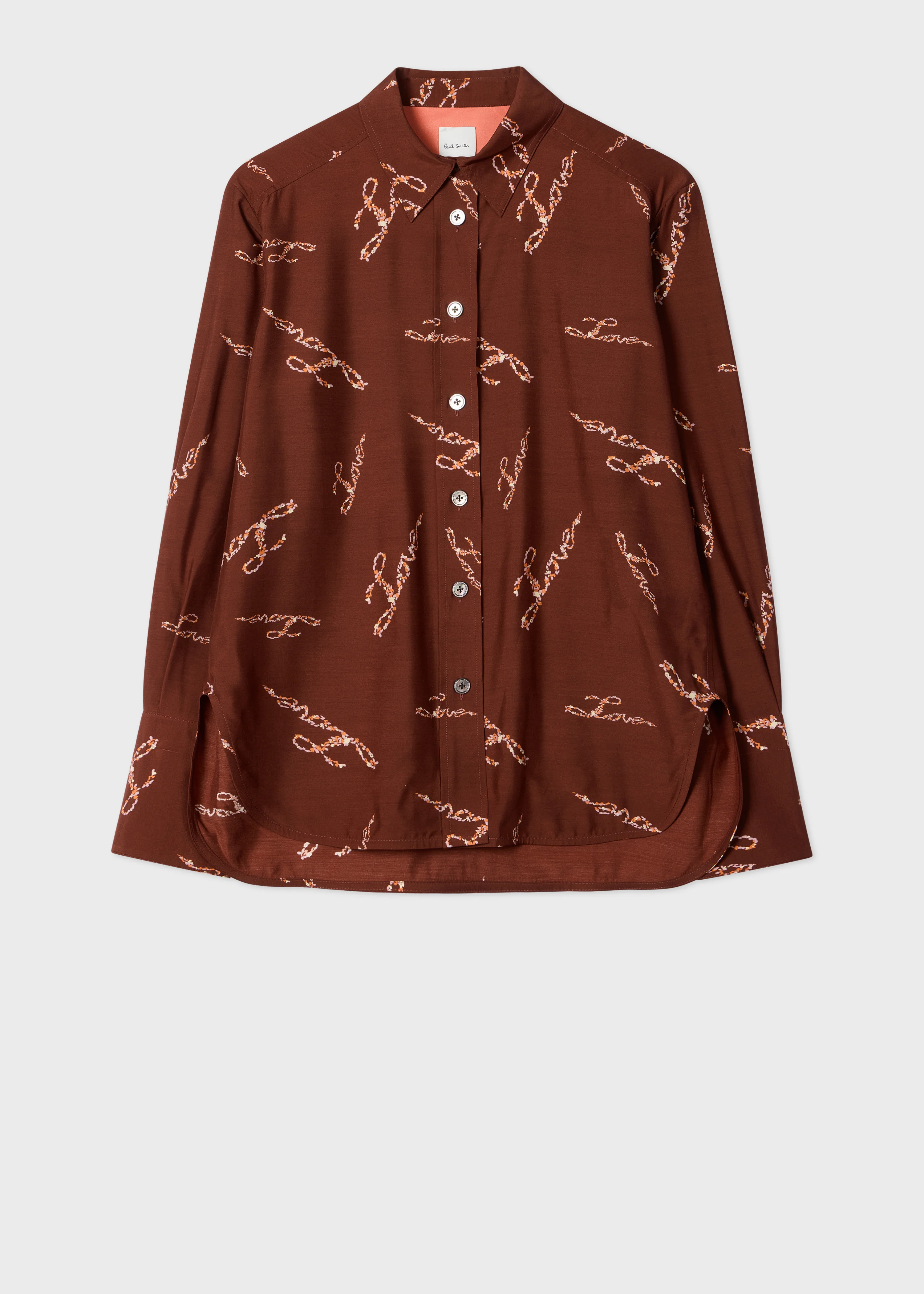 Women's Burgundy 'Love' Print Shirt - 1