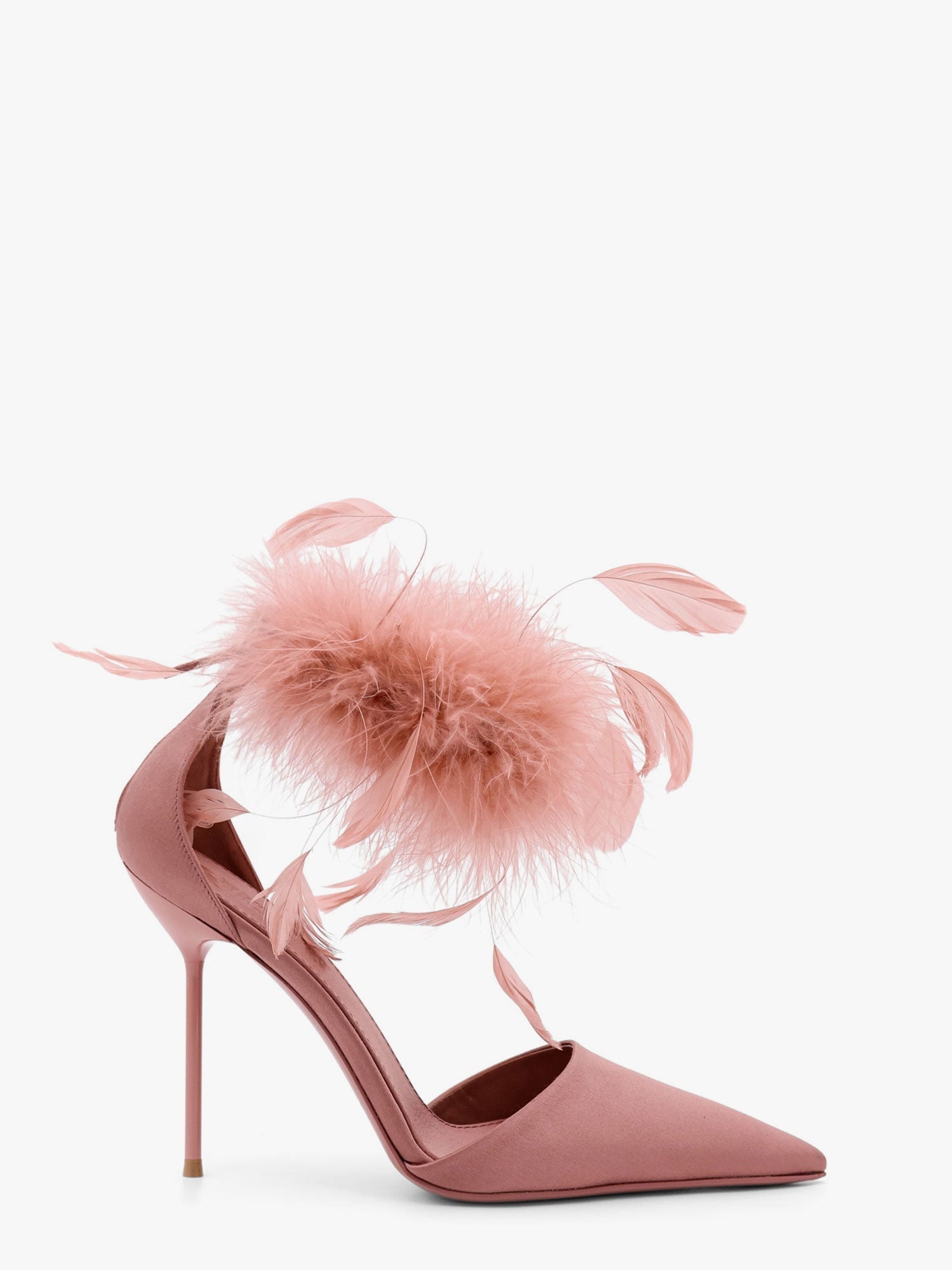 Paris Texas Lidia Satin Sandals With Feather Detail - 1