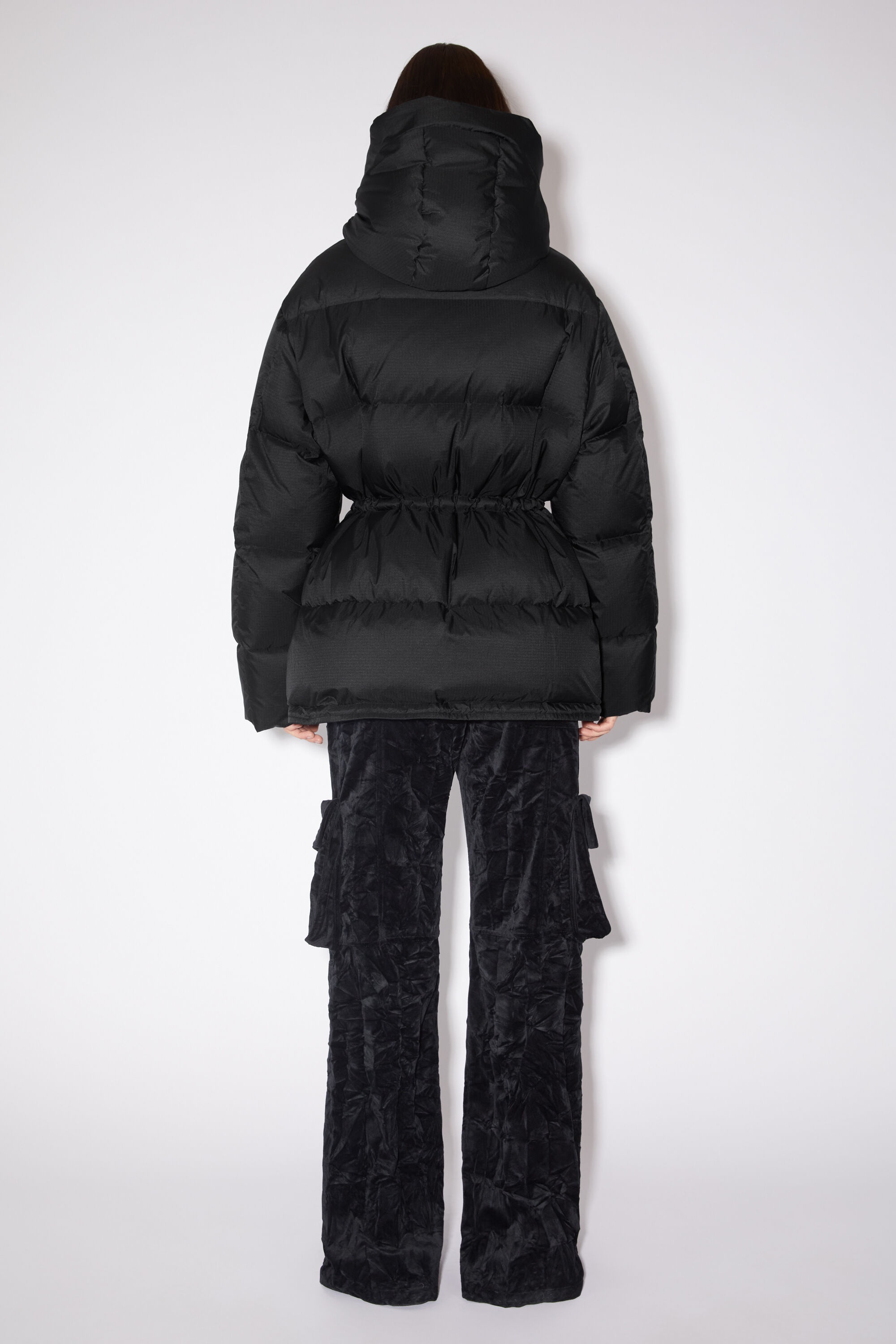 Hooded puffer jacket - Black - 3