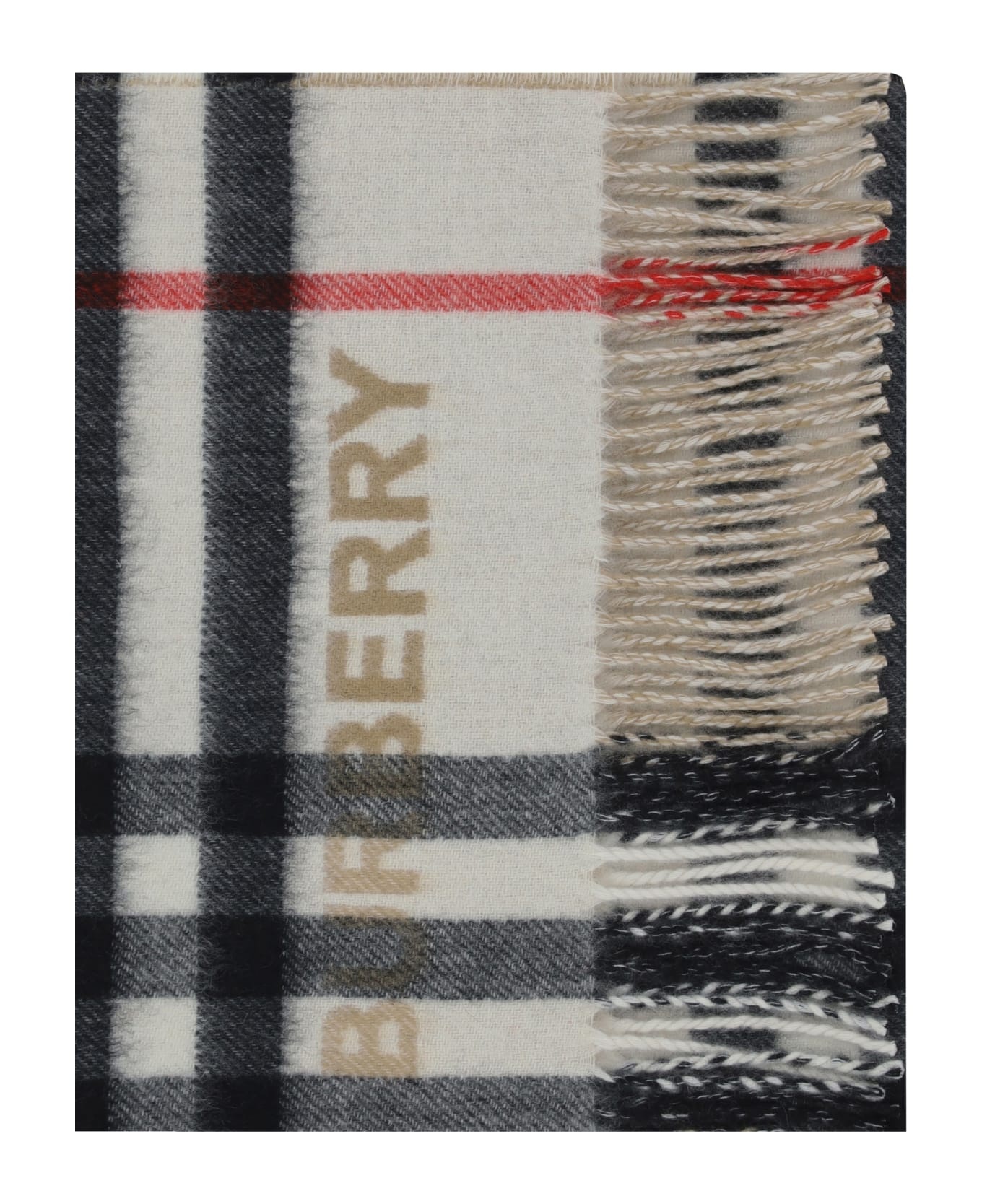 Checked Pattern Fringe Detailed Scarf - 3