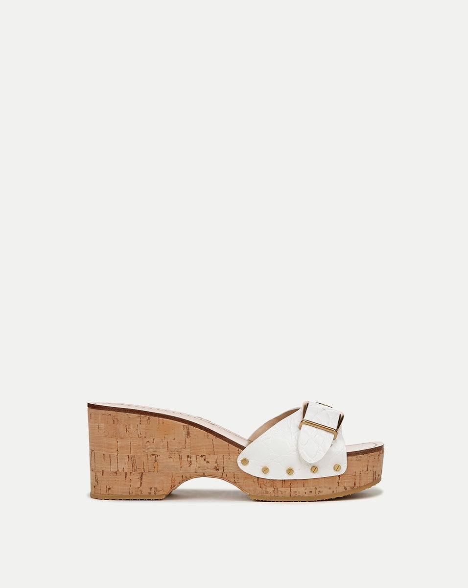 DALLAS CROC-EMBOSSED LEATHER SANDAL - 1