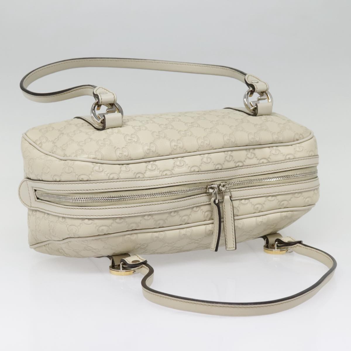 GUCCI Guccissima GG Twins Hand Bag Leather White - 6