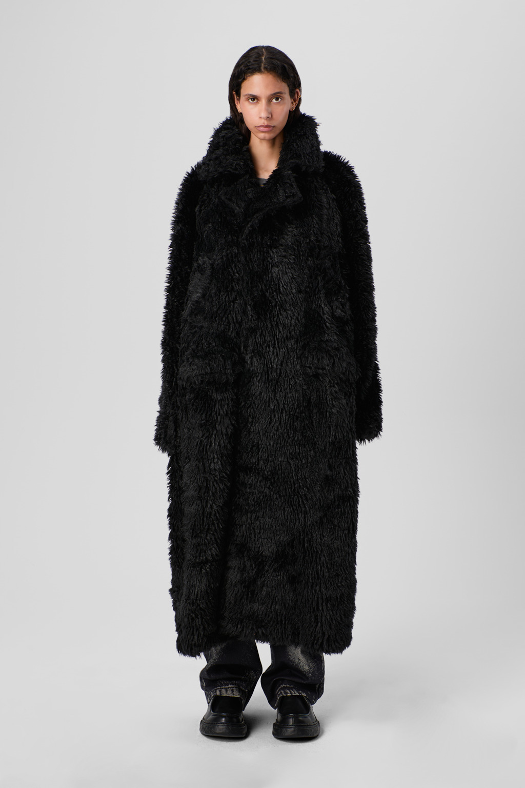 Black textured coat - 2