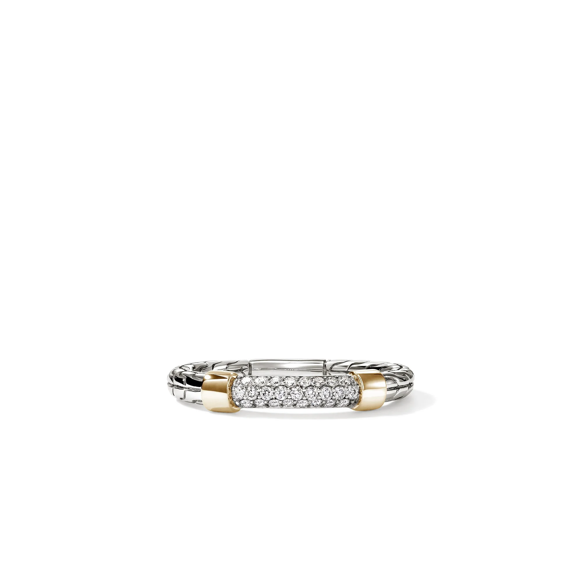 JH Essential Pave Ring, Gold, Sterling Silver, Diamonds, 3MM - 1