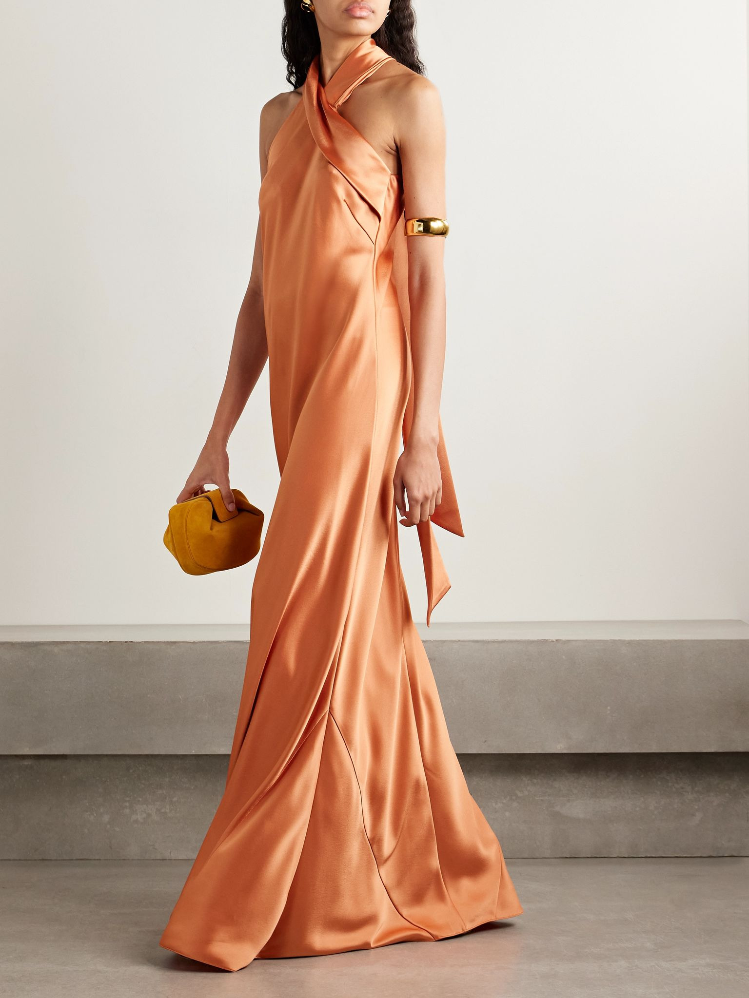 Pandora satin gown Coral - 2
