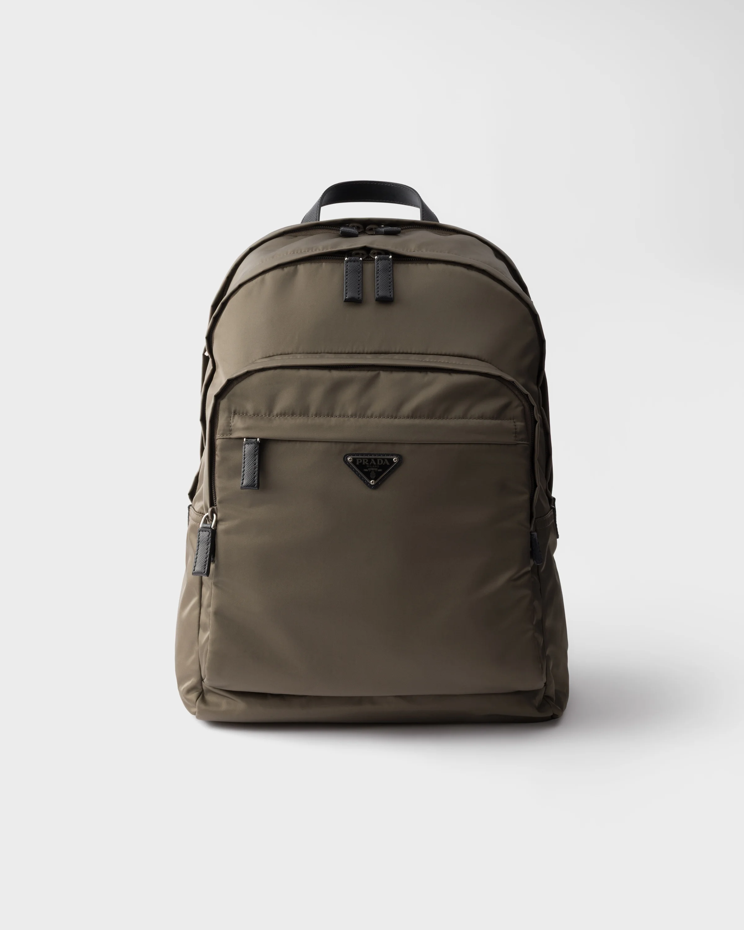 Re-Nylon and Saffiano leather backpack - 1