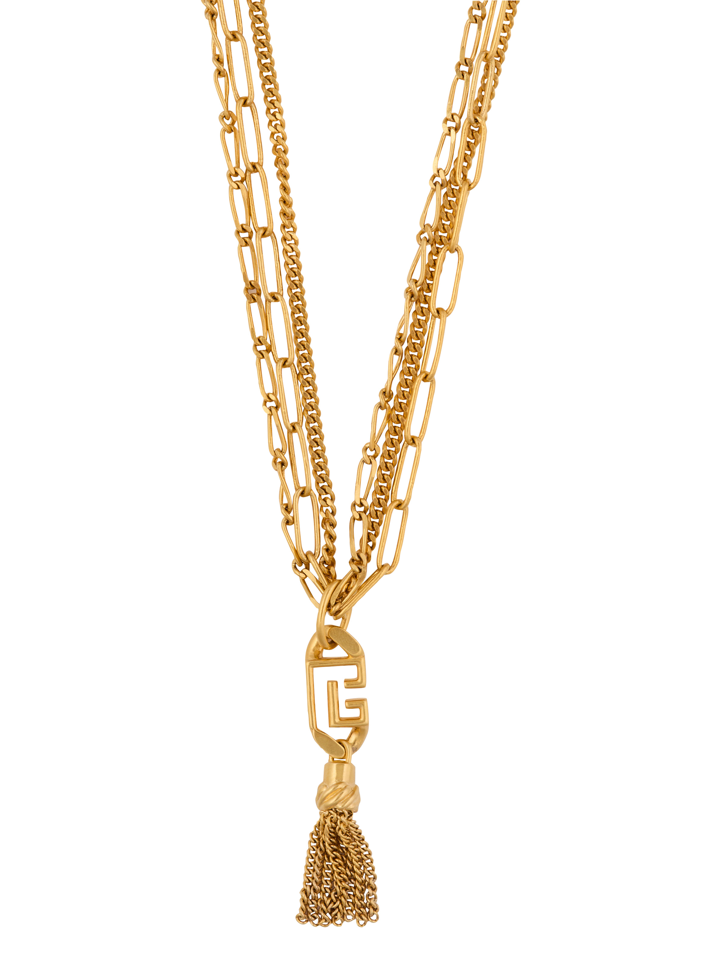Sync golden brass long necklace - 3
