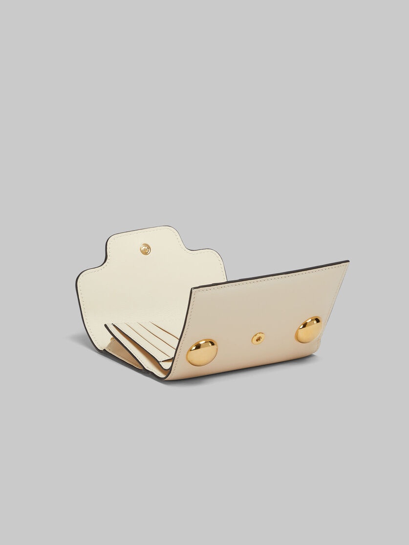 CREAM LEATHER TRUNKAROO TRIFOLD WALLET - 4
