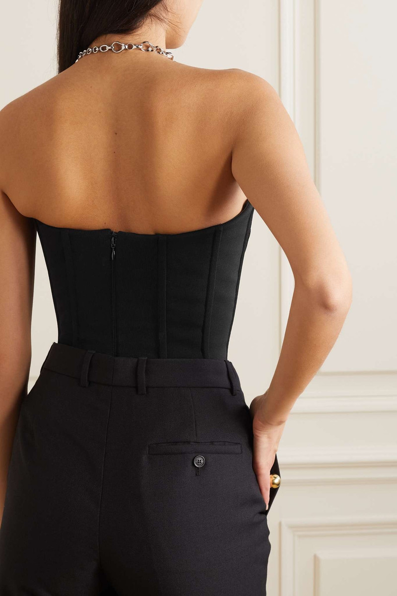 Strapless stretch-jersey bustier top 3