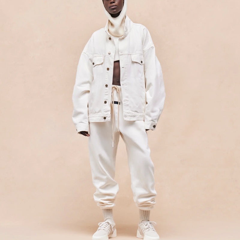 Fear of God Essentials FW23 Denim Jacket 'Cloud Dancer' 202BT234271F - 4