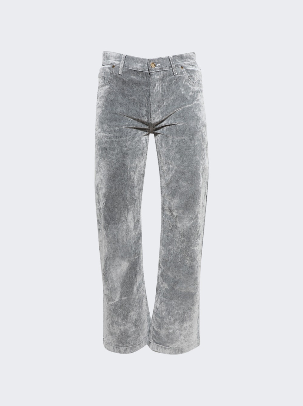 Peach Denim Jeans Flocked Grey - 1