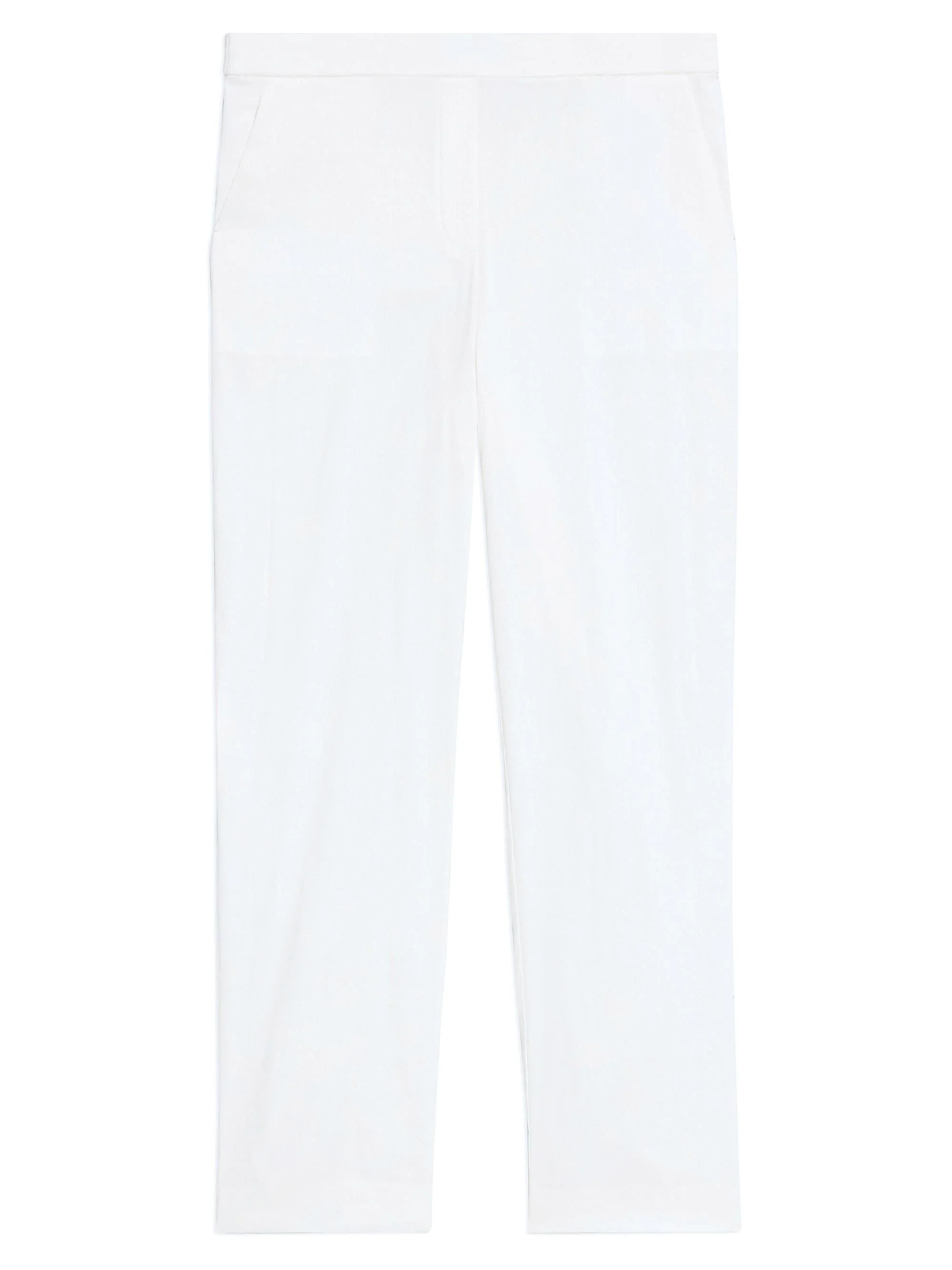 Women's Linen-Blend Slim-Fit Pants - White - 1