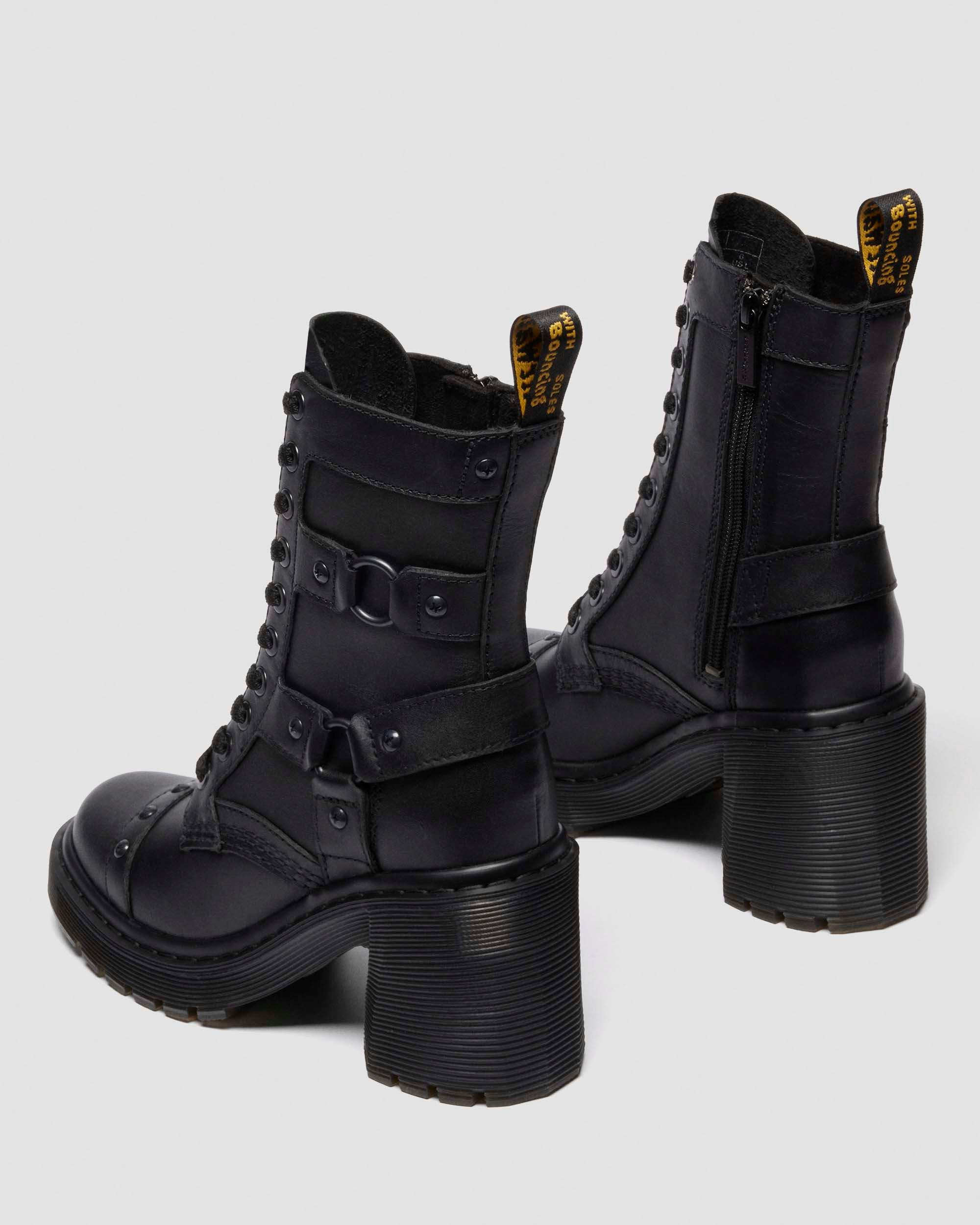 CHESNEY HARNESS SENDAL LEATHER HEELED BOOTS - 5