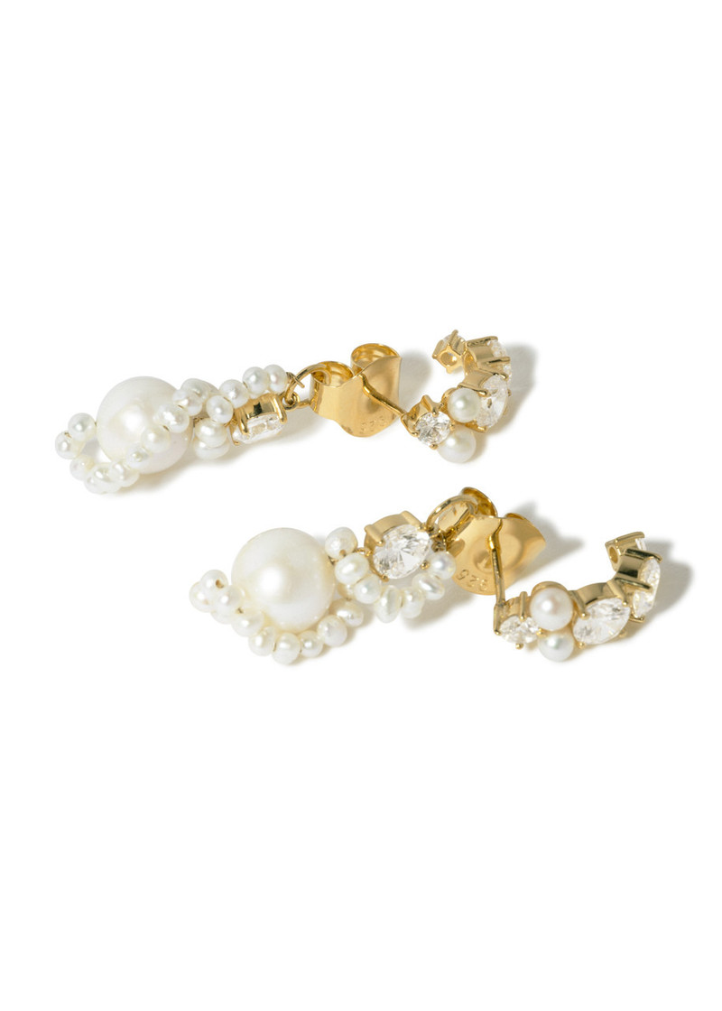 Completedworks Completedworks Pearl and Zirconia-embellished 18kt Gold Vermeil Earrings outlook