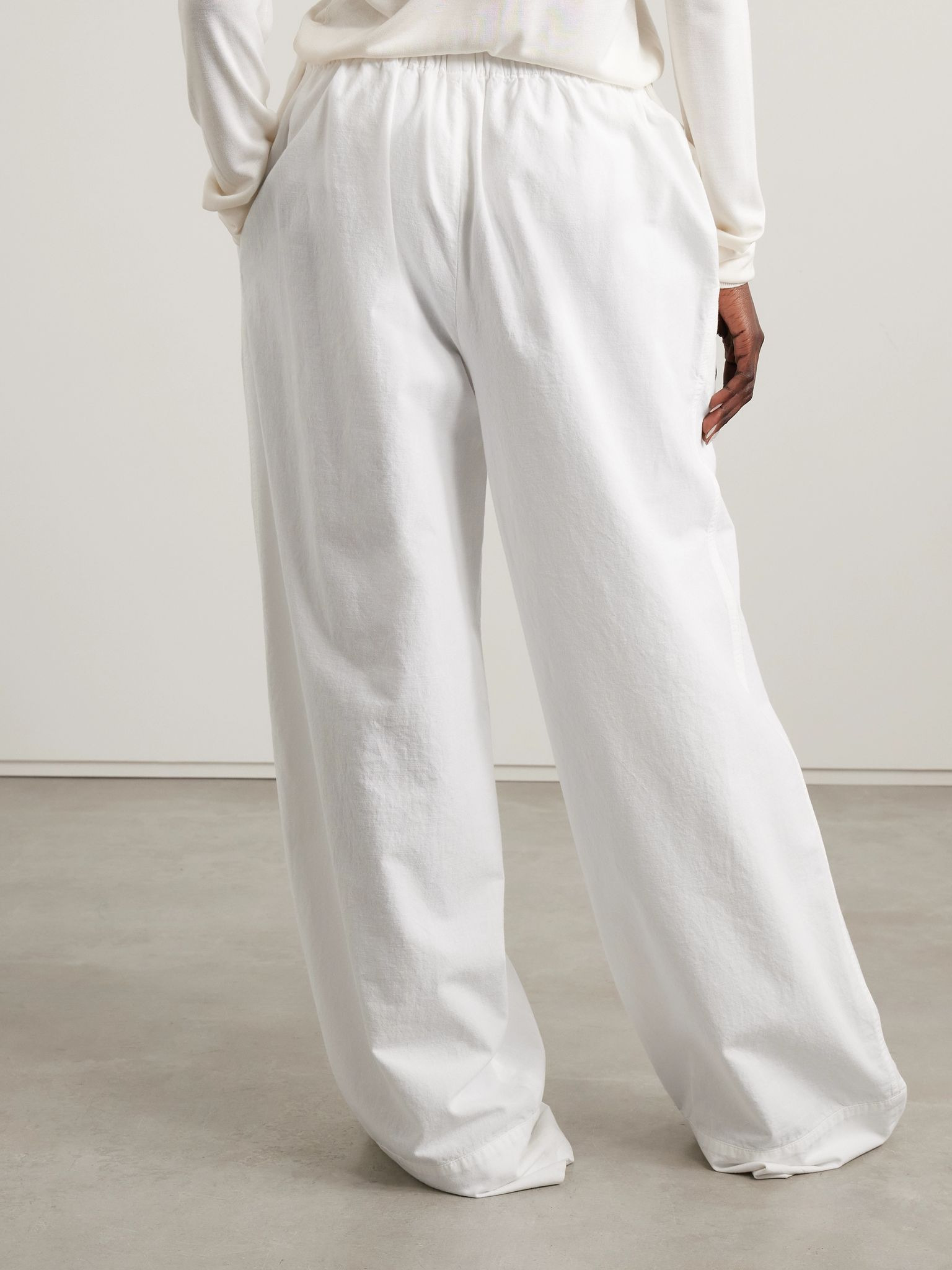 Enea cotton wide-leg pants Off-white - 4
