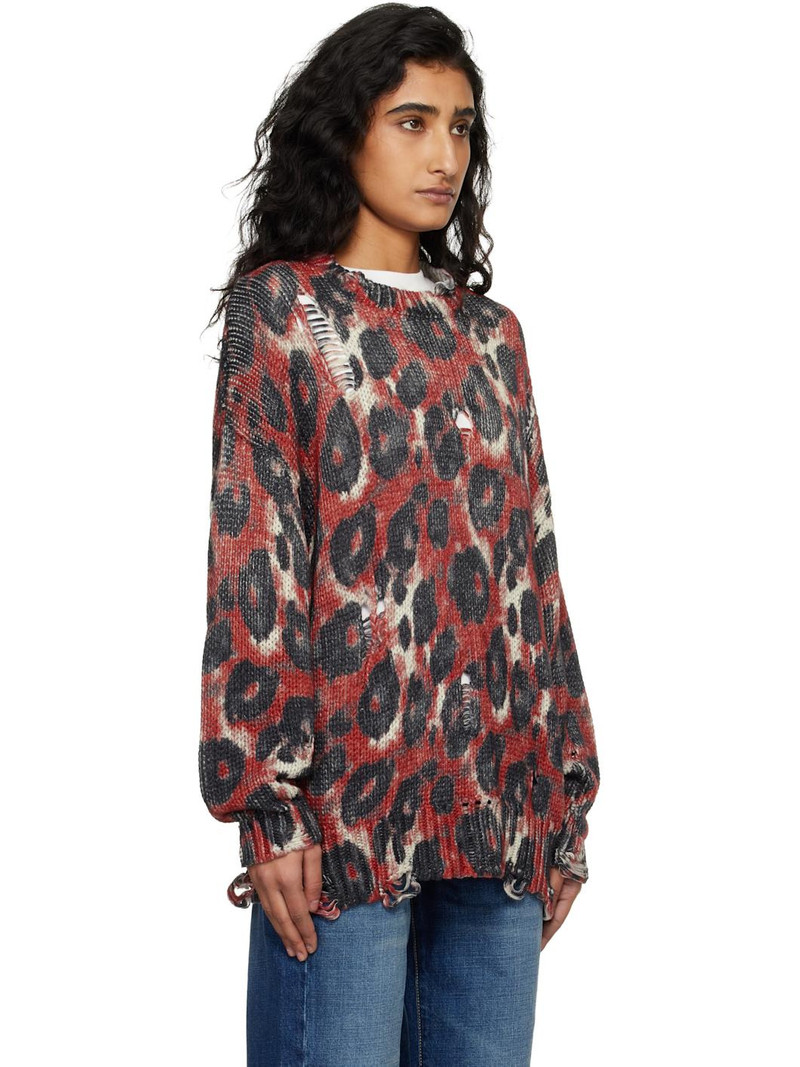 Red & Black Printed Oversized Sweater 2