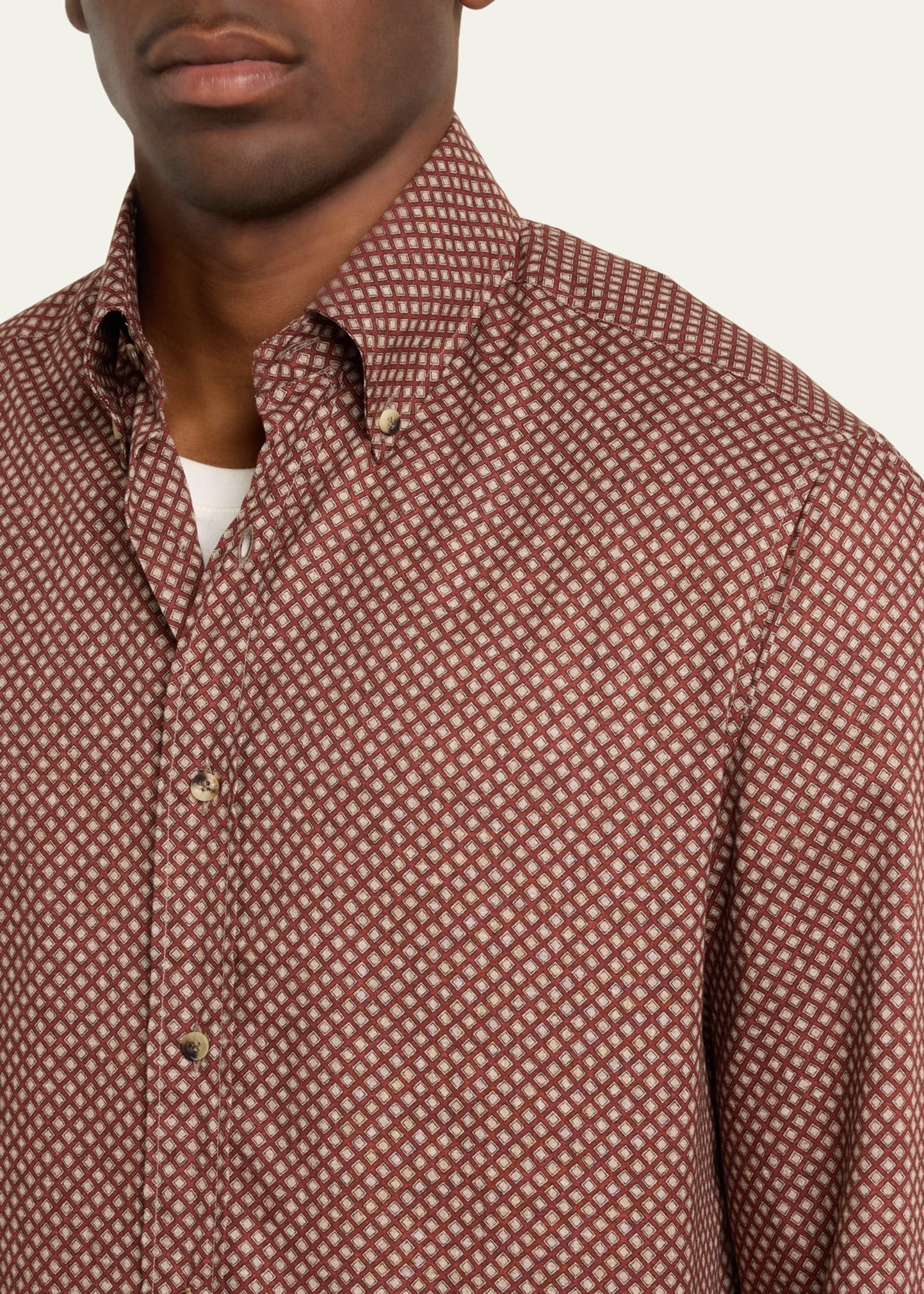 Men's Micro Diamond Basic Button Down Shirt - 5