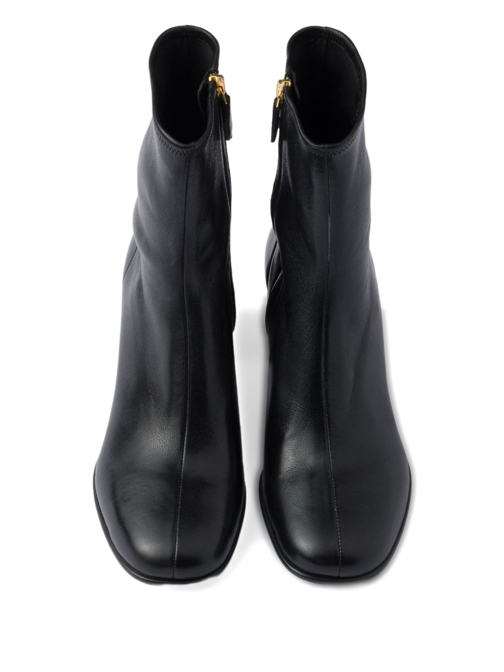 55mm leather zip-fastening block-heel boots - 4