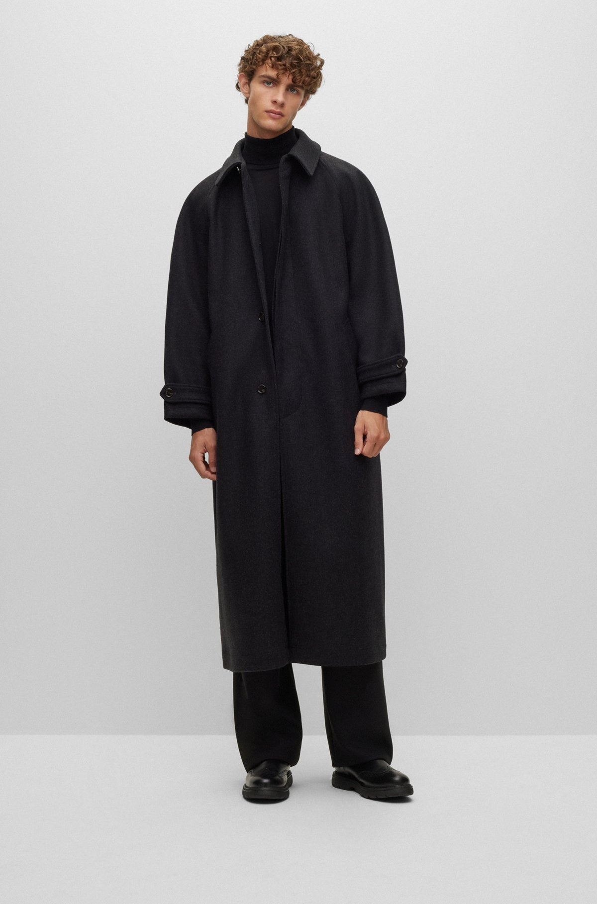 REGULAR-FIT COAT IN VIRGIN WOOL AND CASHMERE - 2