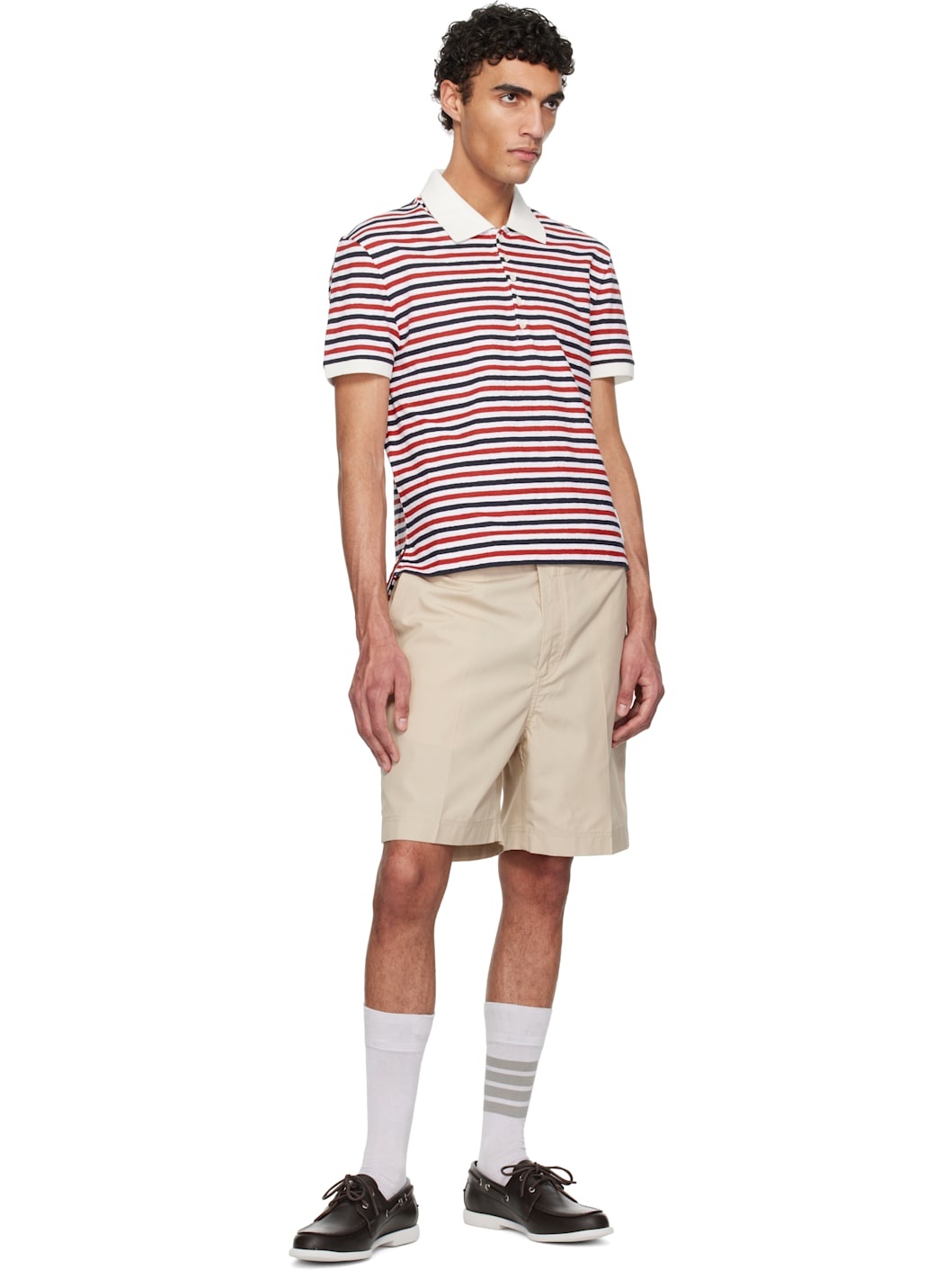 Beige Typewriter Cloth Utility Chino Shorts - 4