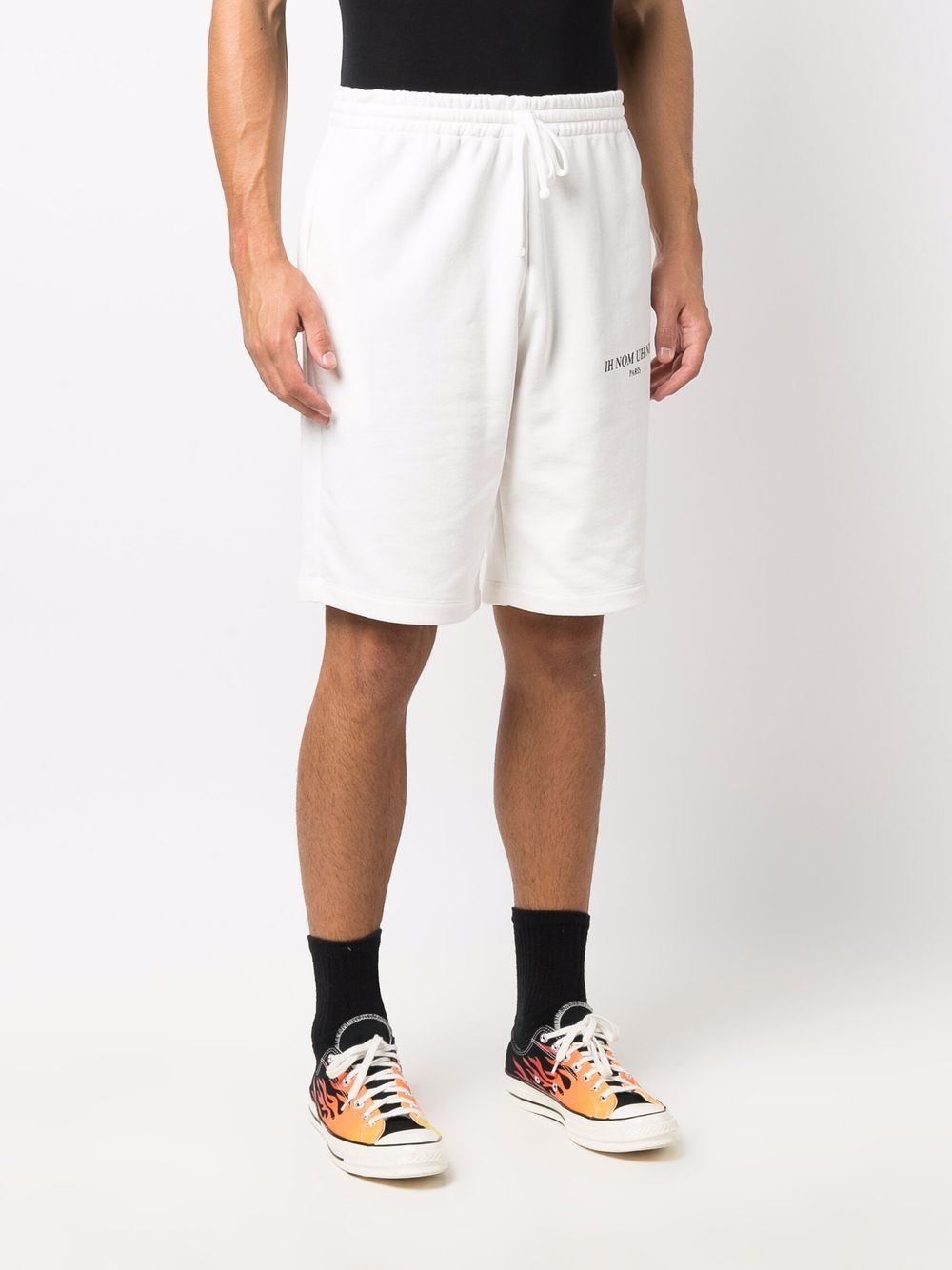 logo-print cotton track shorts - 3