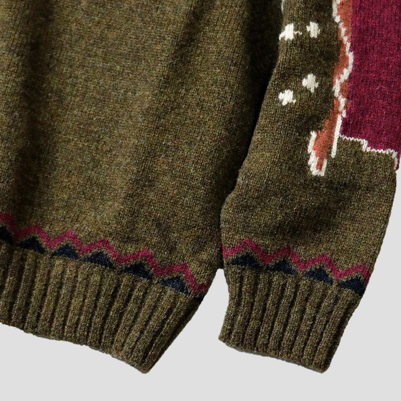 5G WOOL ELBOW VIRGIN MARY NORDIC SWEATER 3