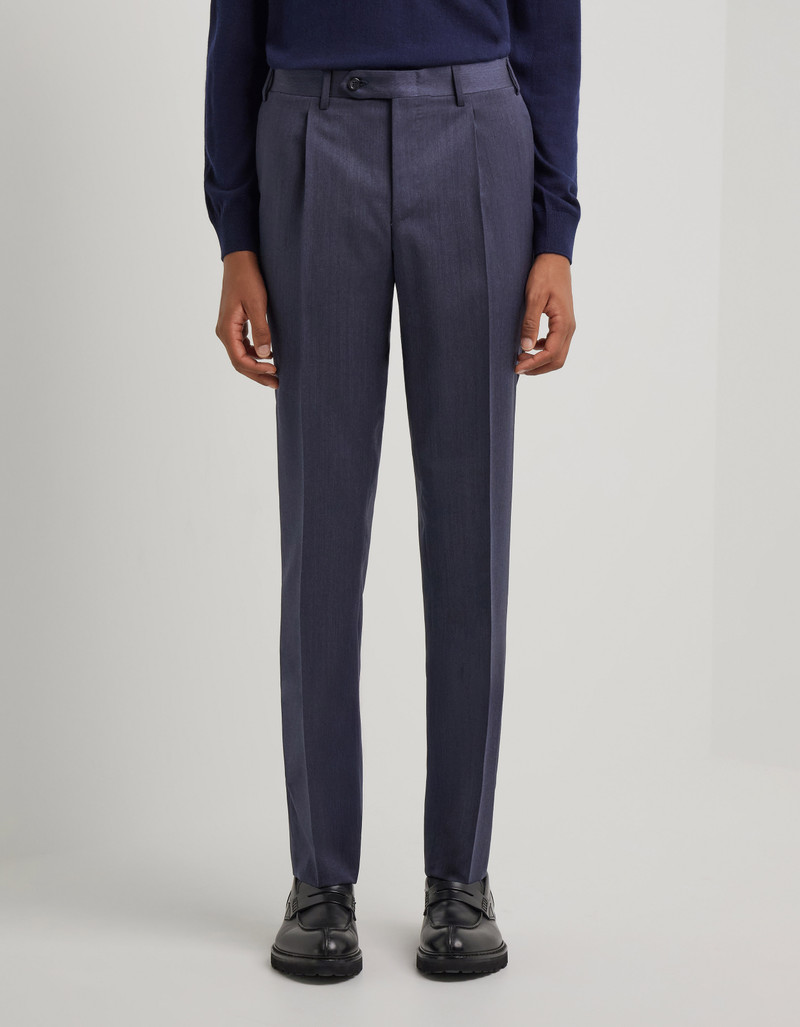 LIGHT BLUE DENIM-EFFECT WOOL REGULAR-FIT SUIT 108