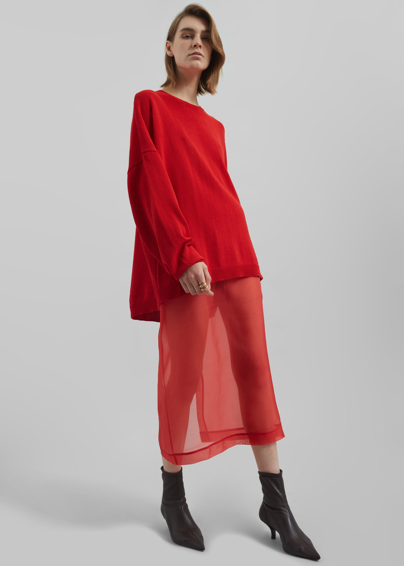 Basel Crew Neck Sweater - Red 6