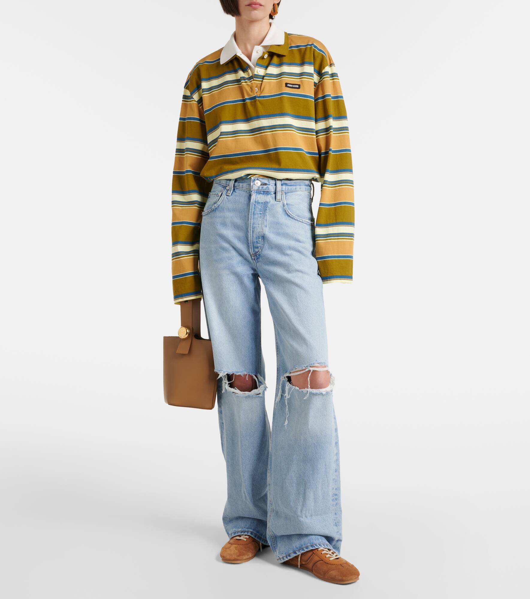Ayla distressed mid-rise wide-leg jeans - 7