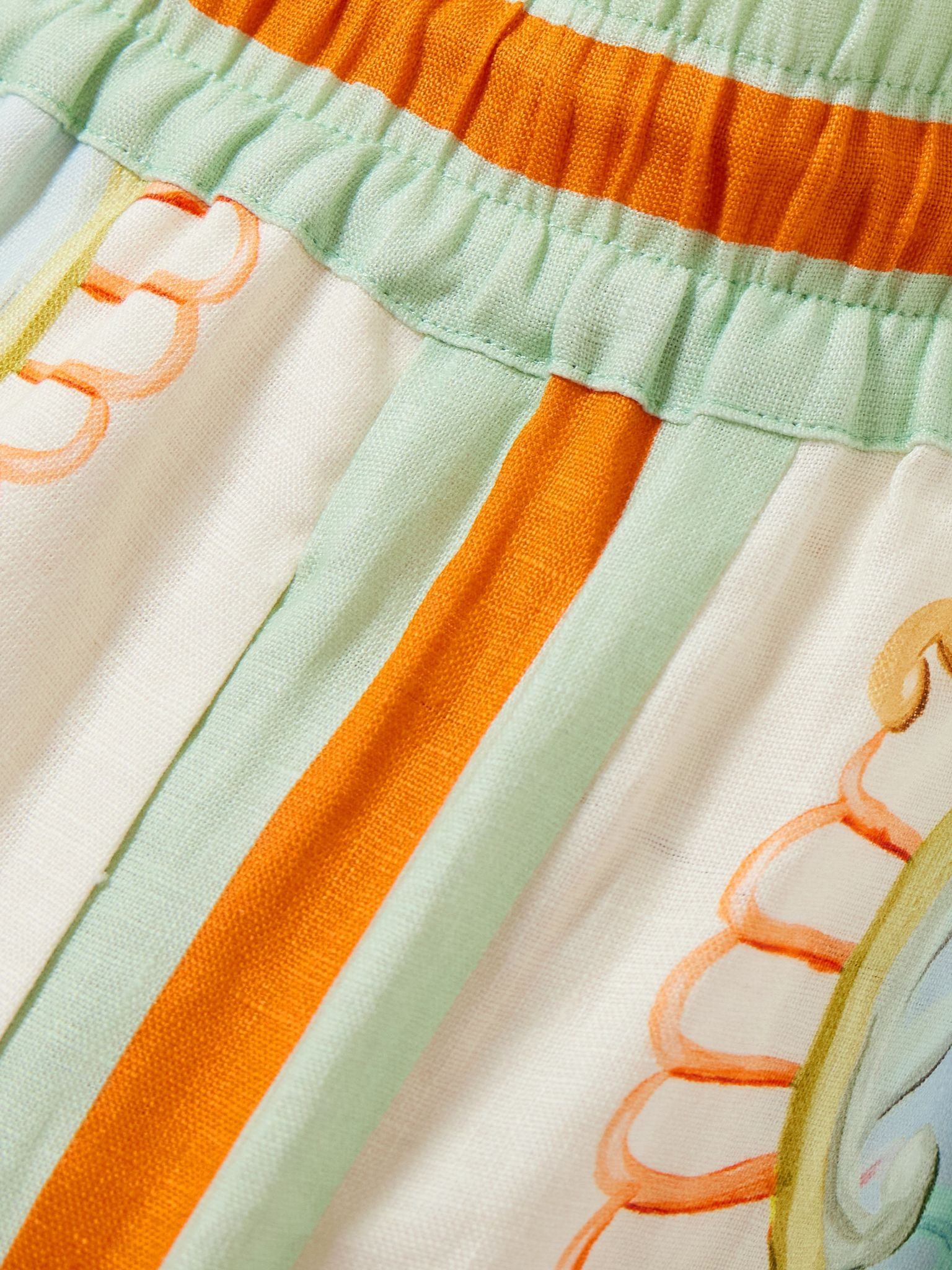 + Sam Pauletto Emerald Cove printed linen-gauze wide-leg pants Blue - 4