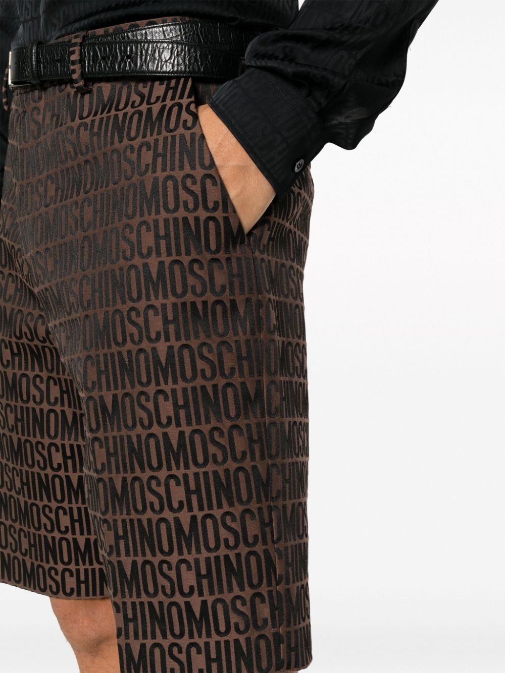 monogram-jacquard tailored shorts - 5