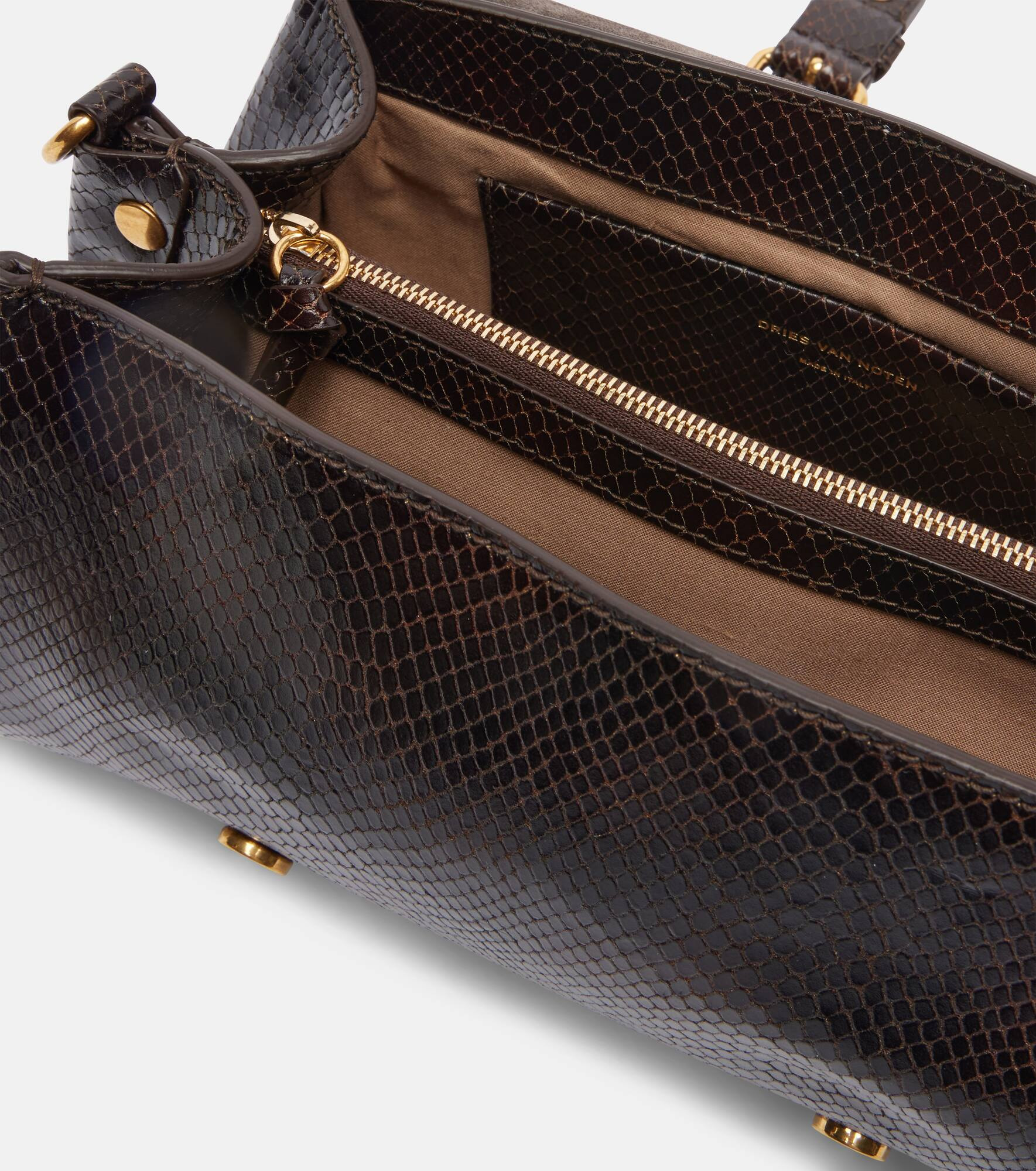 Croc-effect leather shoulder bag - 3