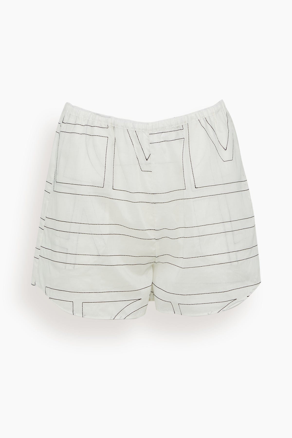 Monogram Cotton PJ Shorts in White/Black - 1