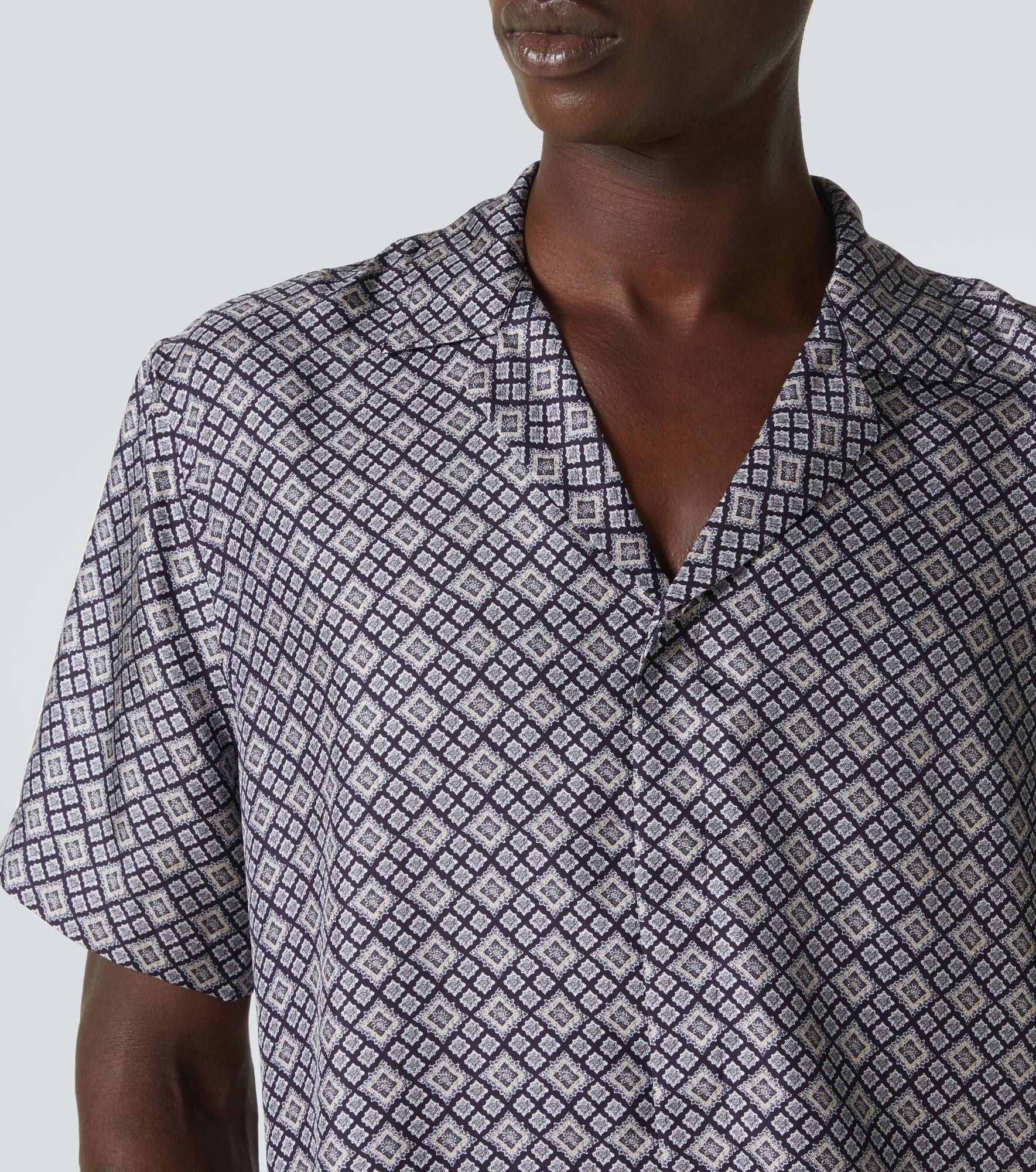 Maitan printed silk blowing shirt - 5