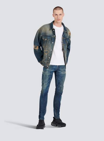 Balmain Slim cut faded cotton jeans outlook