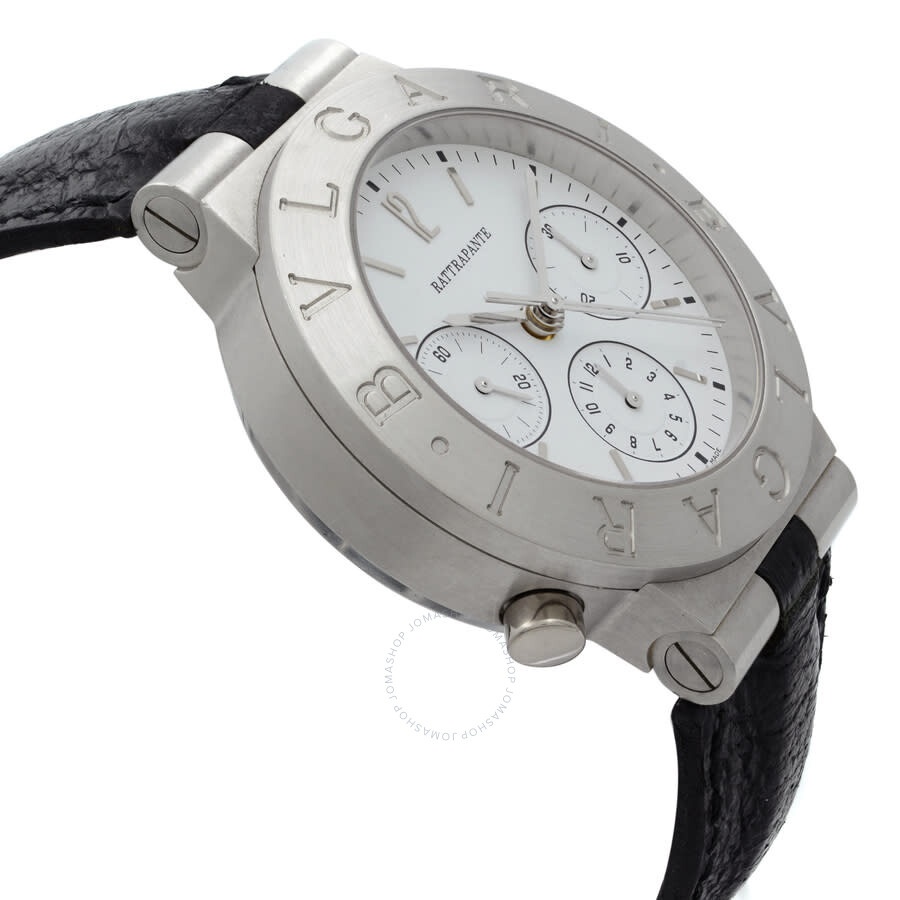 Pre-owned Bvlgari Bvlgari Diagono Chronograph White Dial Men's Watch CH40 PL - 4