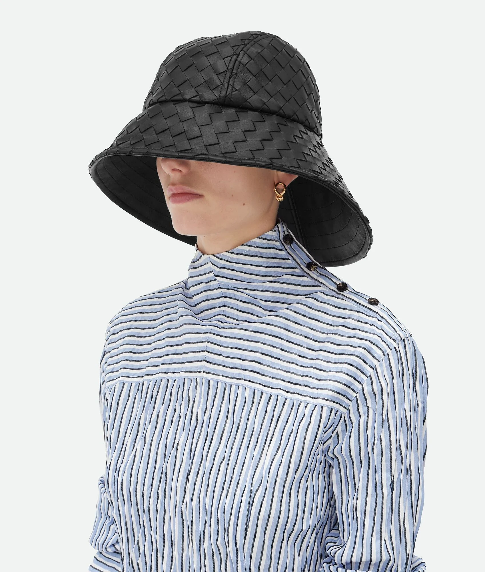 Intrecciato Leather Hat - 1