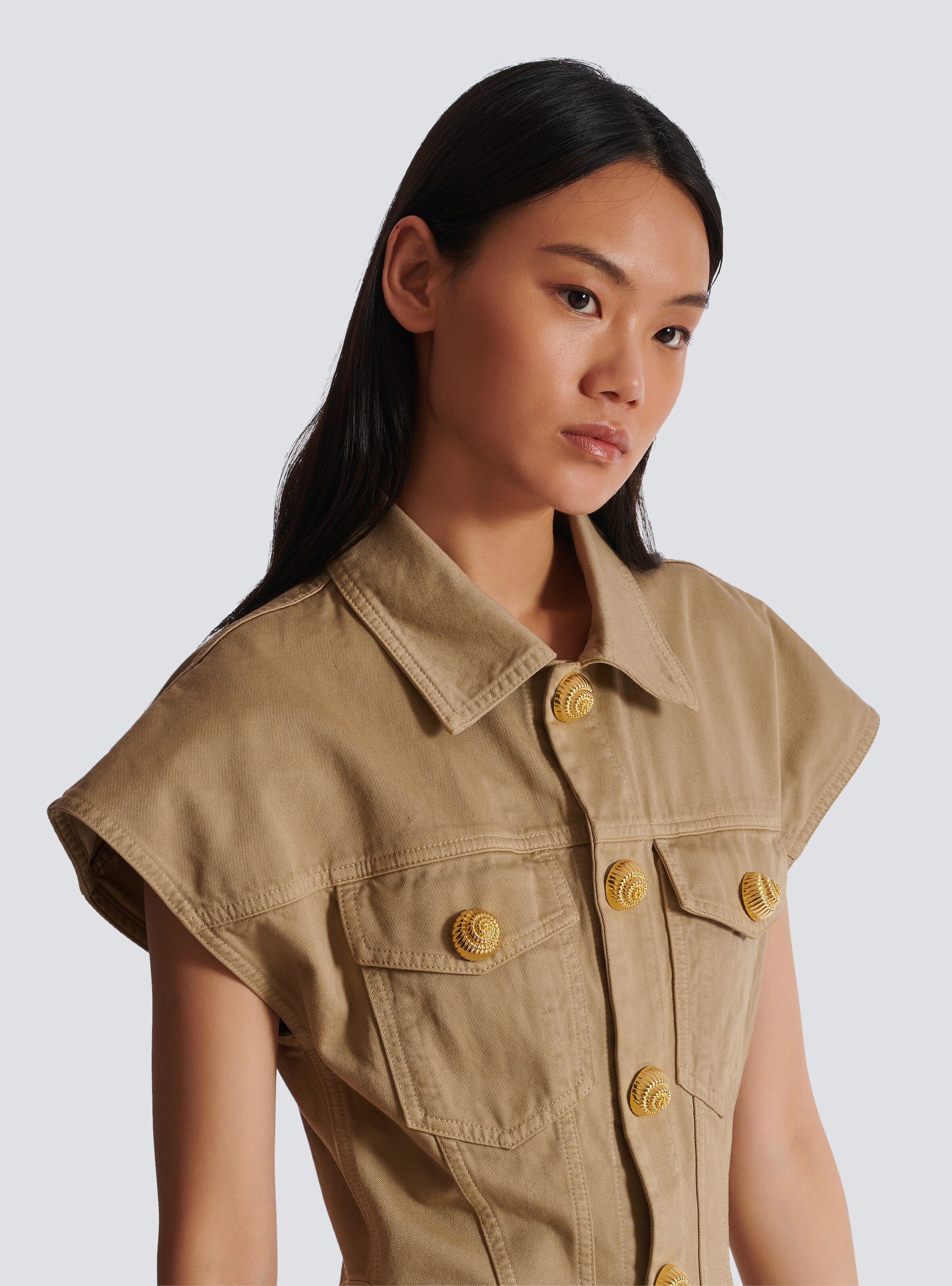 Flared dress in cotton canvas - 7