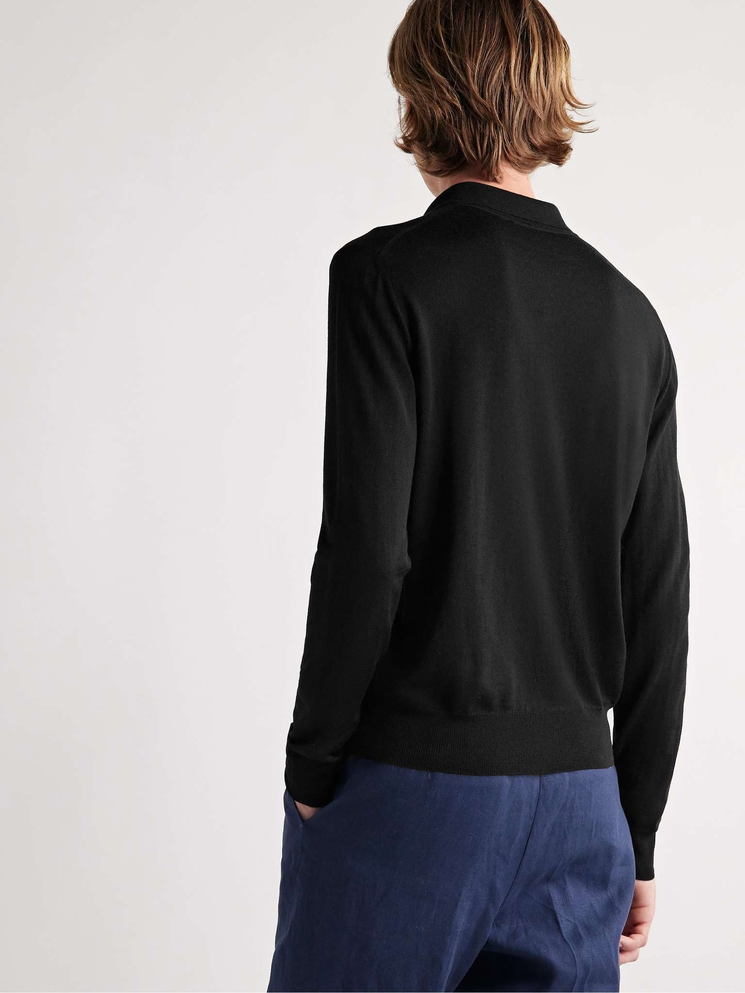 Slim-Fit Merino Wool Polo Shirt - 6