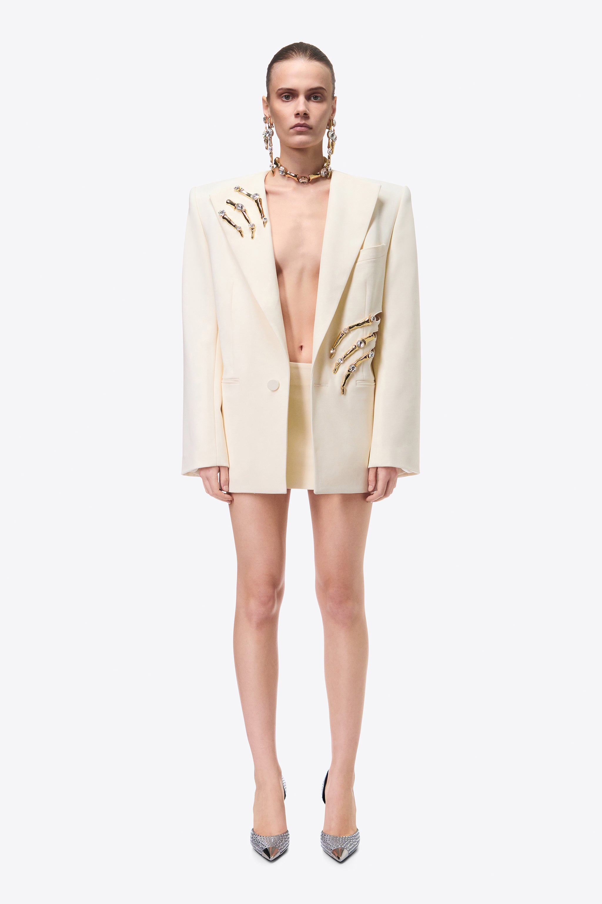 CLAW CUTOUT RELAXED BLAZER - 4