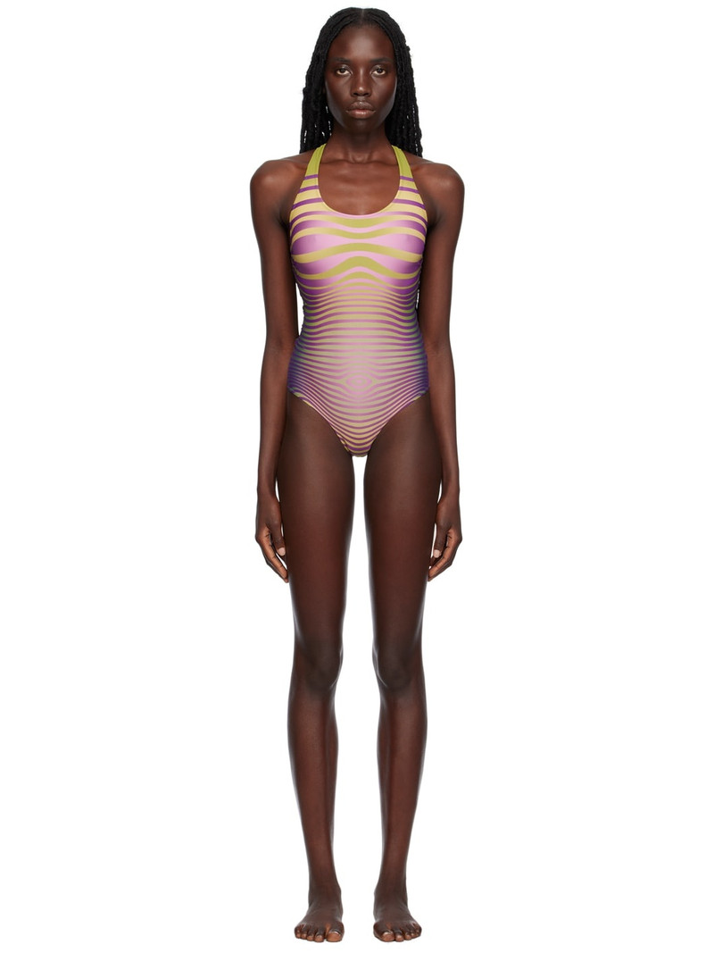 stripe-print swimsuit 1