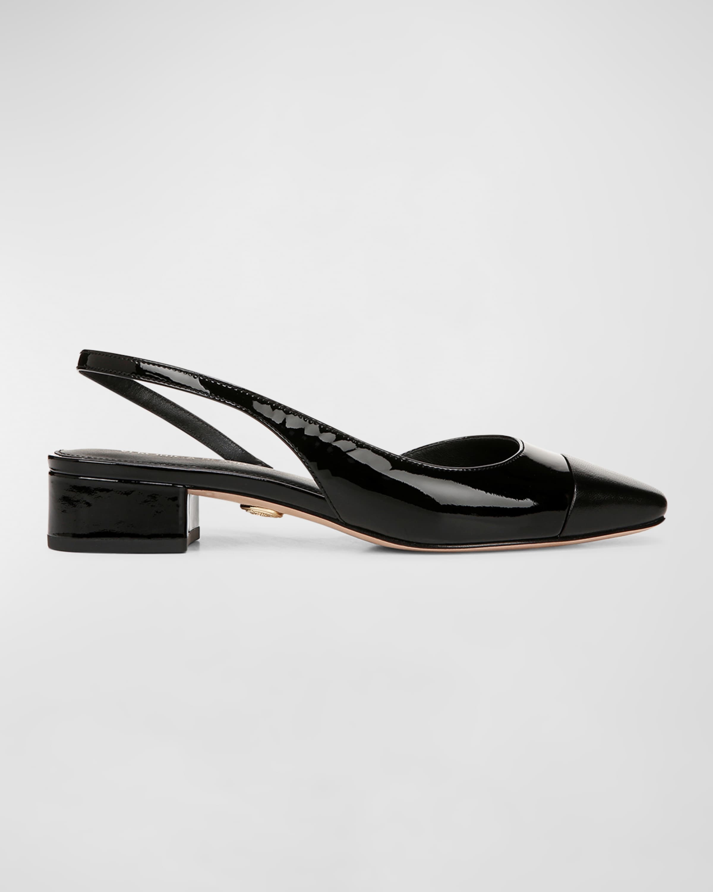 Cecile Mixed Leather Slingback Flats - 1