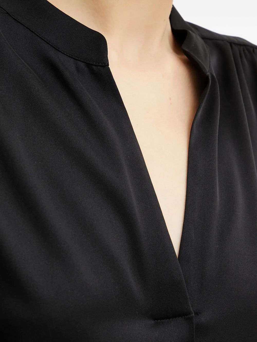 pleated V-neck top - 5