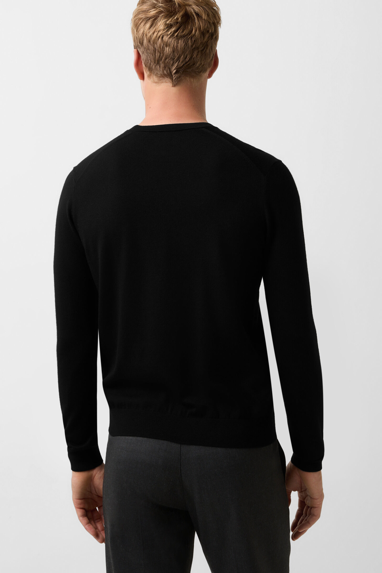 Fine knit pullover Ole in Black - 3