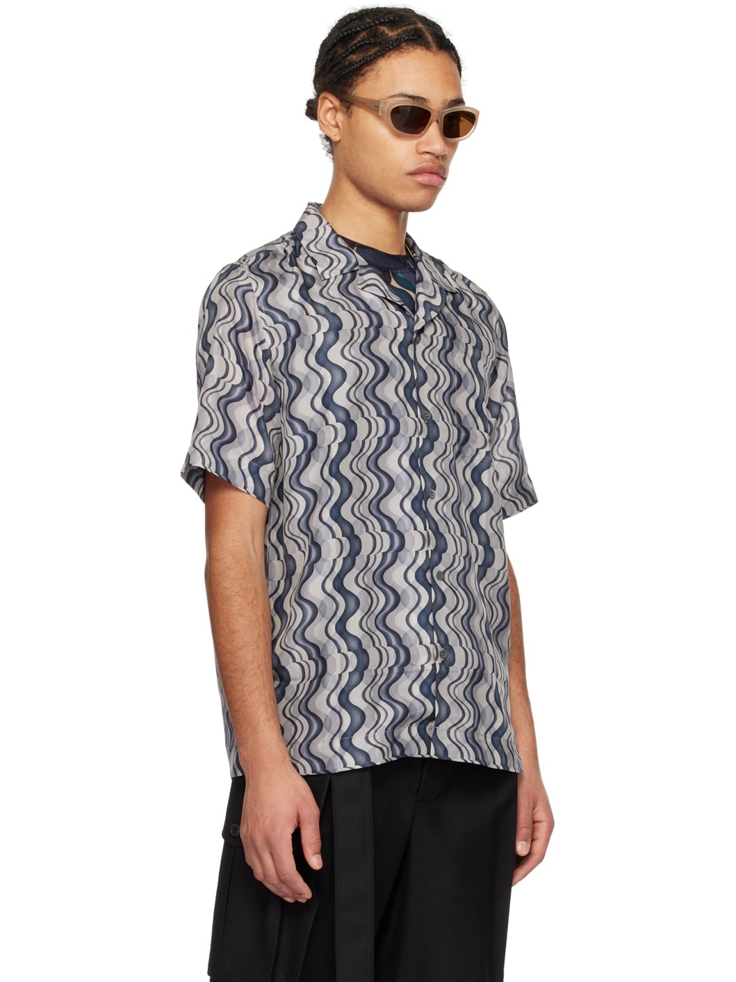 Blue Printed Shirt - 2