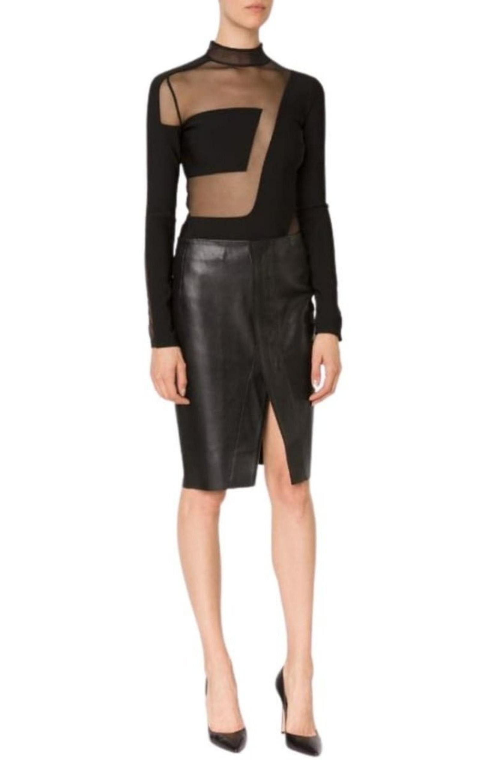 Sheer Panel Bodysuit - 3