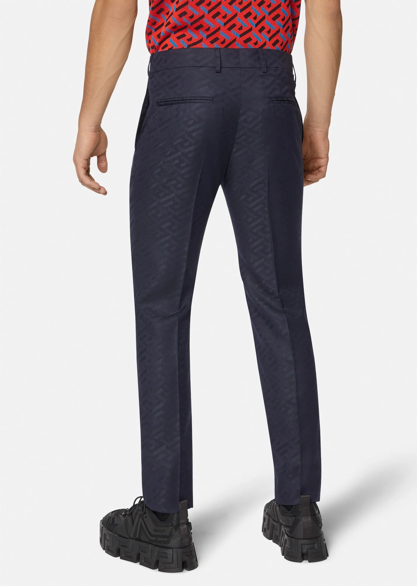 La Greca Wool Jacquard Pants - 4