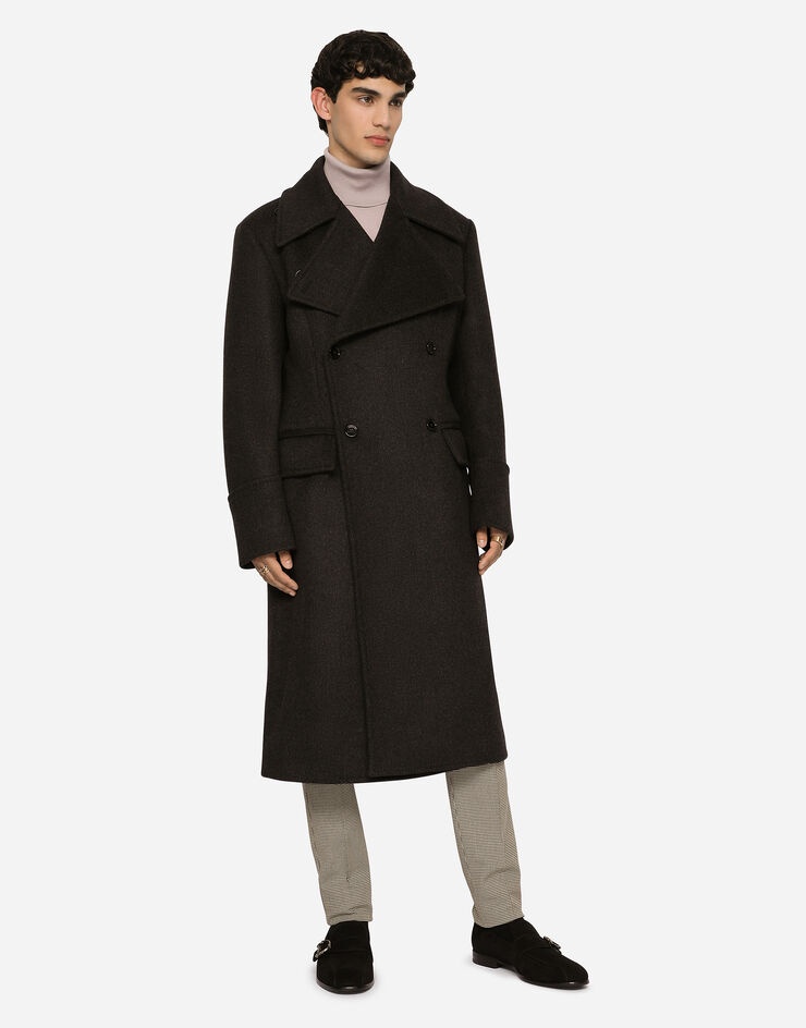 Double-breasted woolen coat - 4