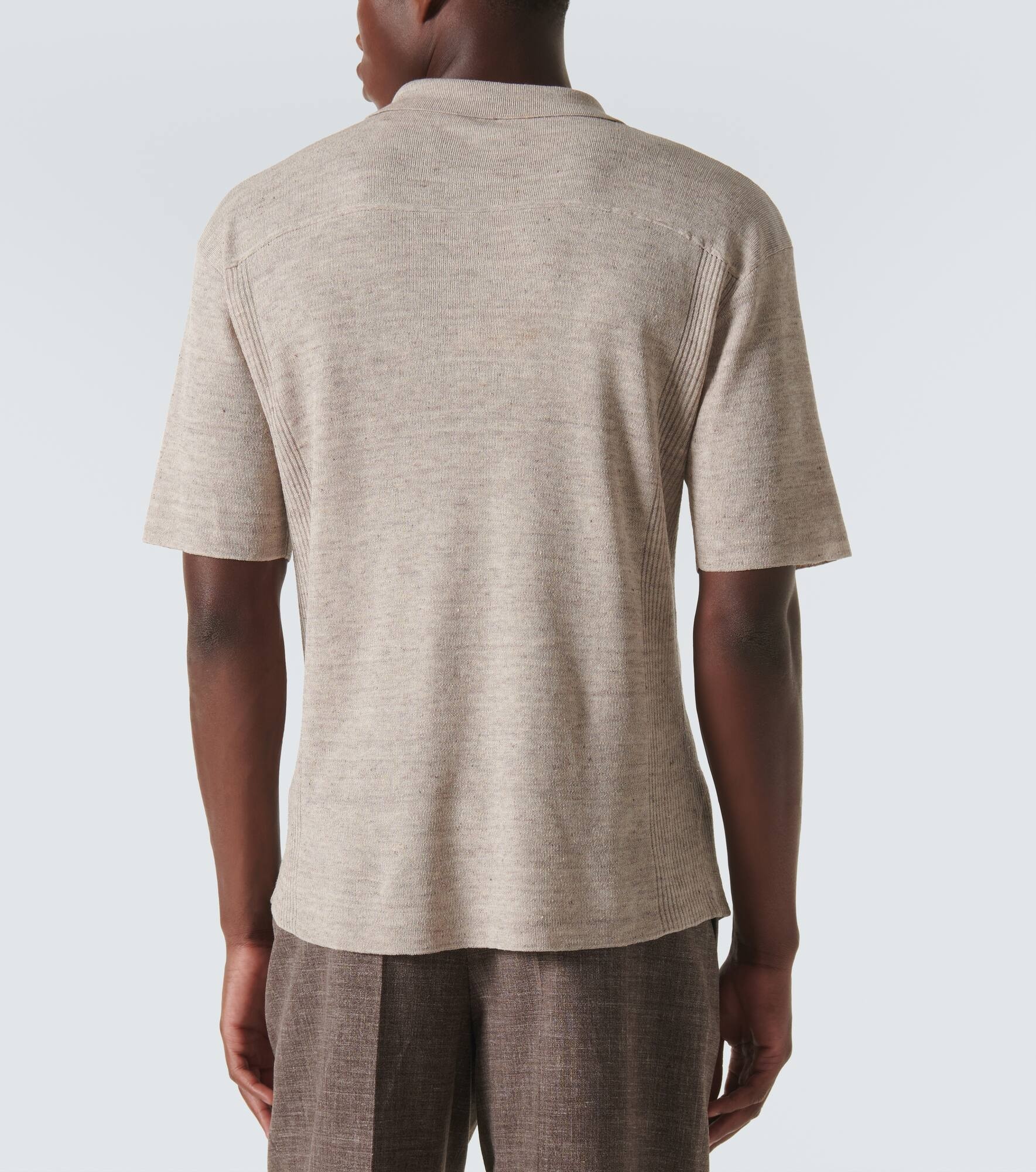 Reggie linen-blend polo shirt - 4